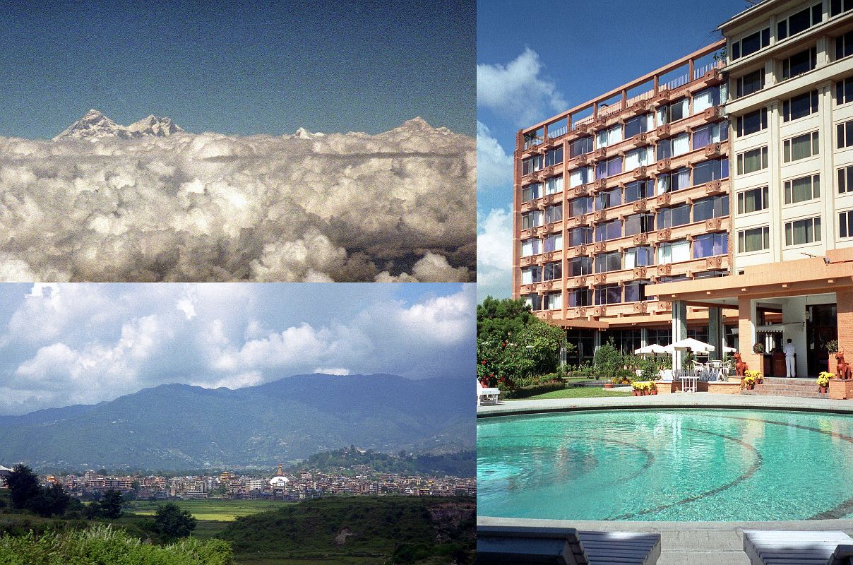 1 1 Everest, Lhotse And Makalu From Flight, Boudhanath From Airport, Everest Hotel And Pool